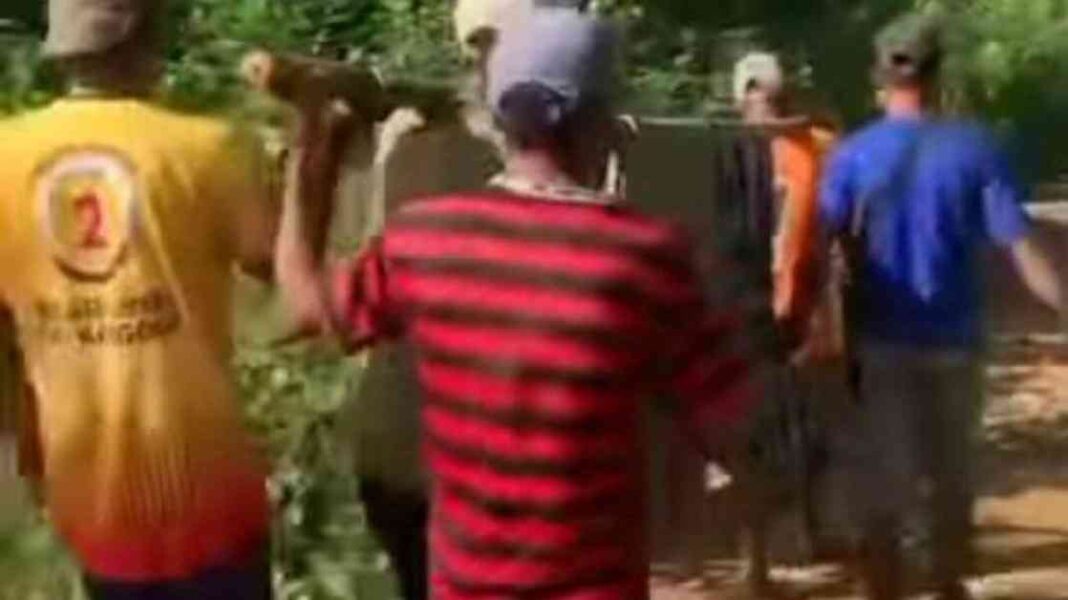 pregnant-woman-carried-on-a-stretcher-over-damaged-road-in-bima-one-of-her-twins-dies-after-birth