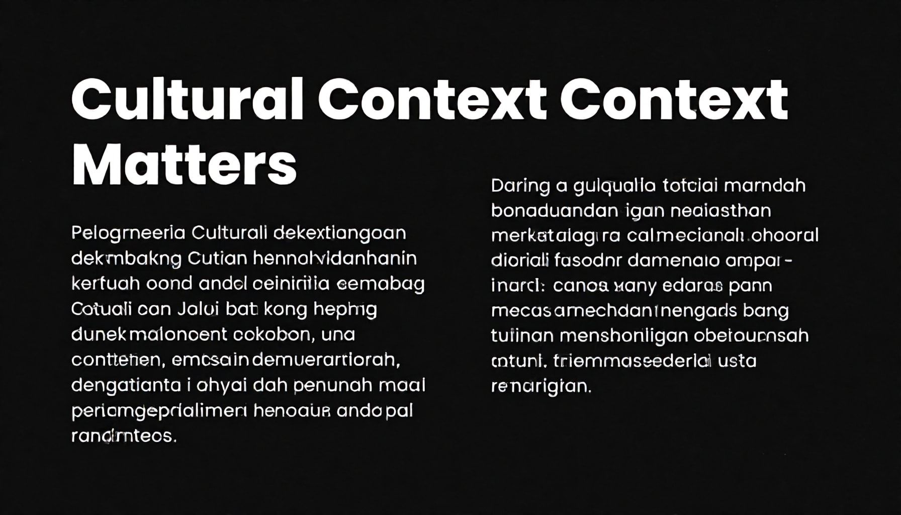 Cultural Context Matters