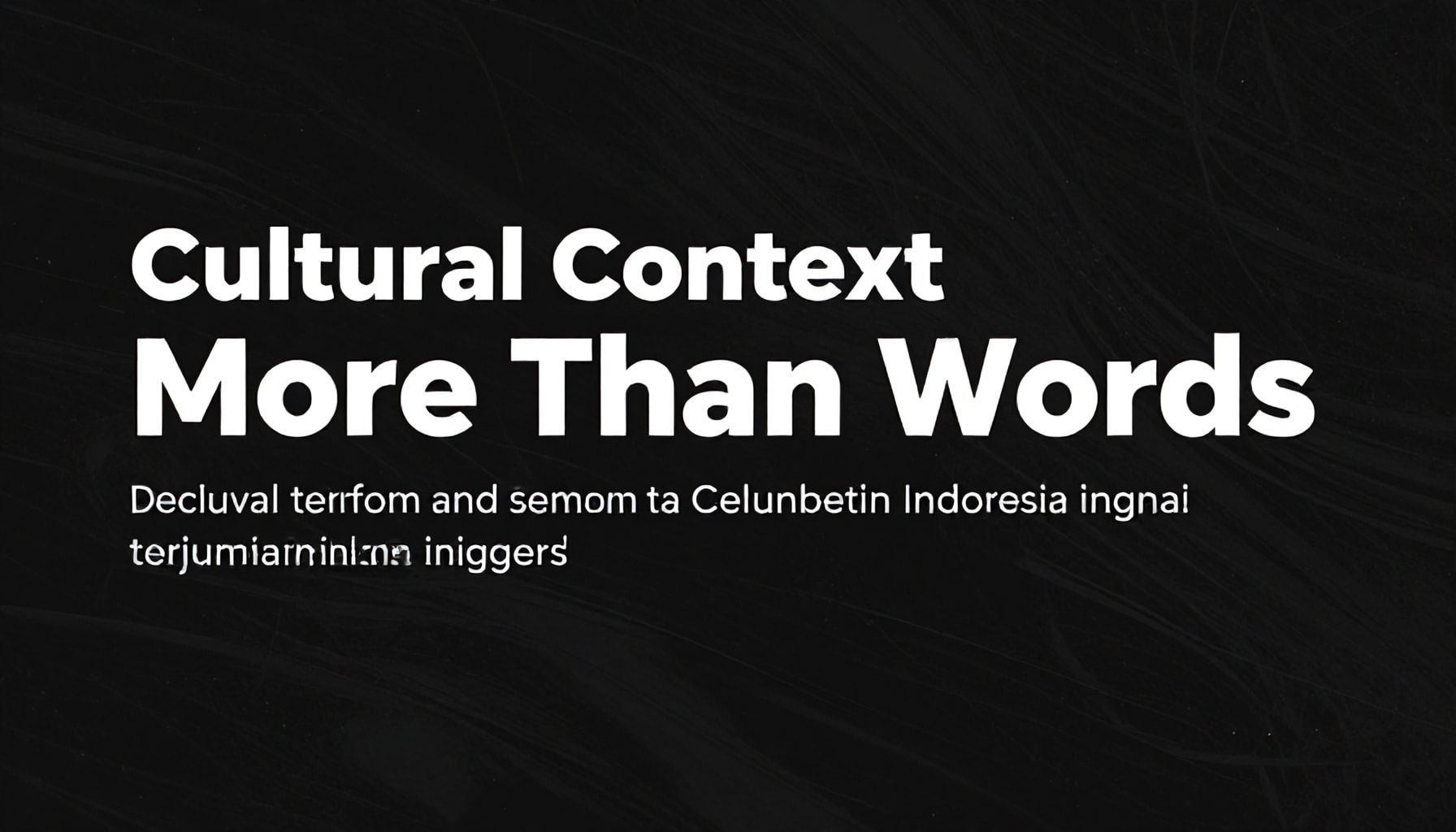 Cultural Context: More Than Words